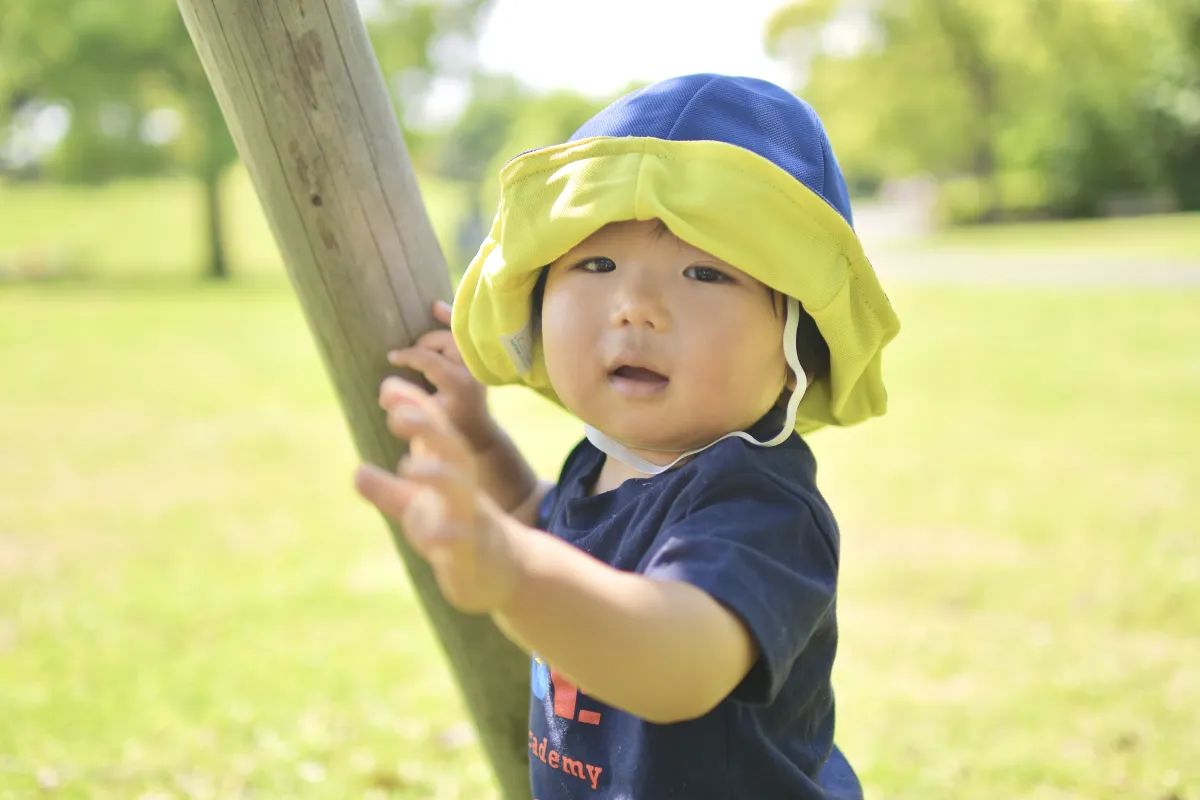 公園で自然に触れるCloudクラスの子ども